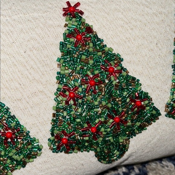 Beaded Christmas Tree Pillow - Picture 2 of 3